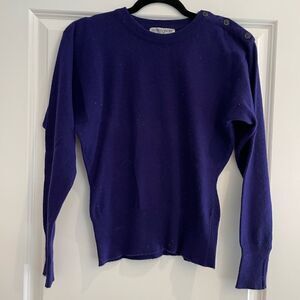 EUC Vintage Gloria Sachs 100% Cashmere Sweater Royal Purple Sz. S